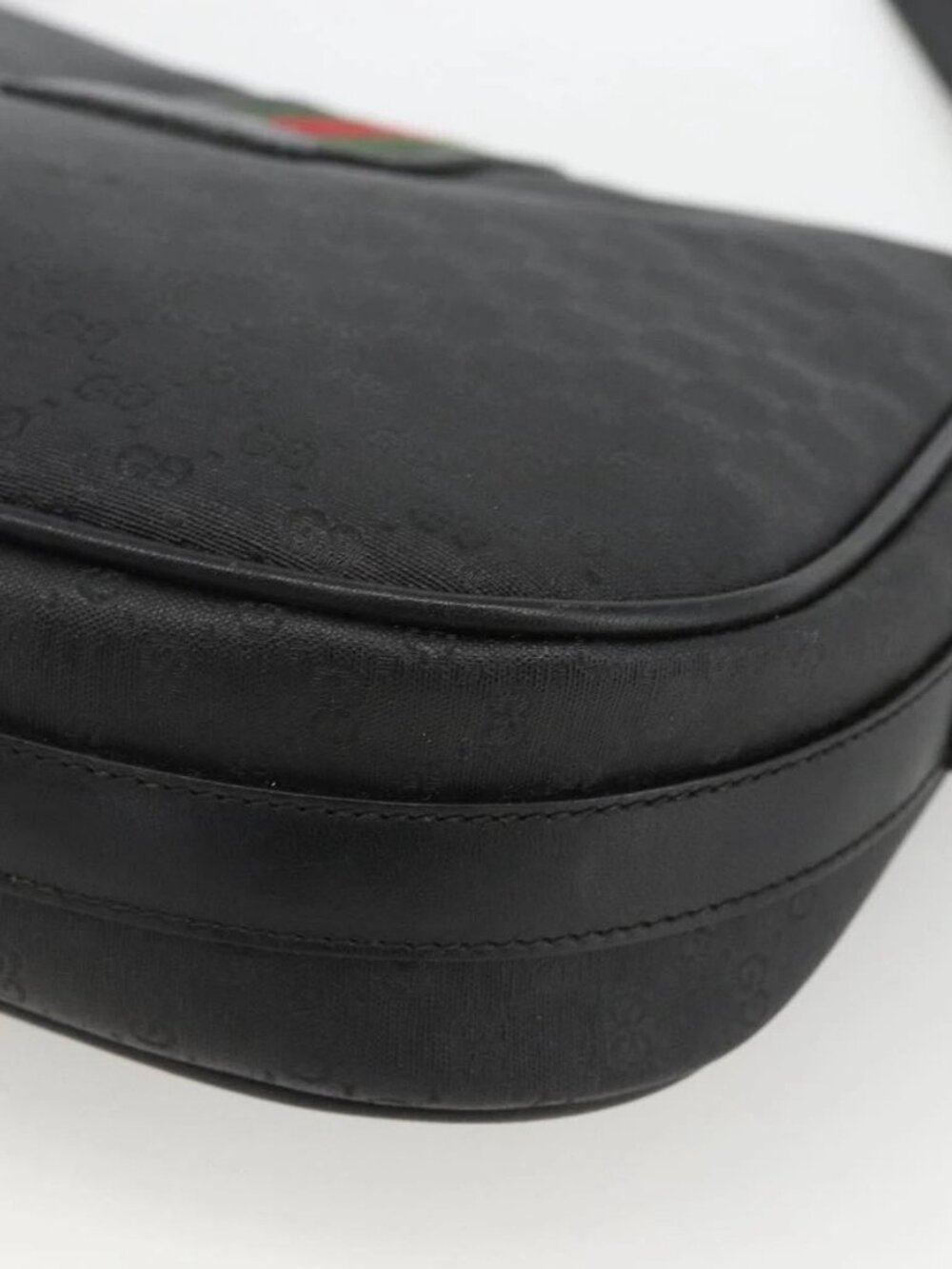 GUCCI Micro GG Supreme Web Sherry Line Bag PVC Black 001 115 0914 Auth ARZ351 - Picture 4 of 16